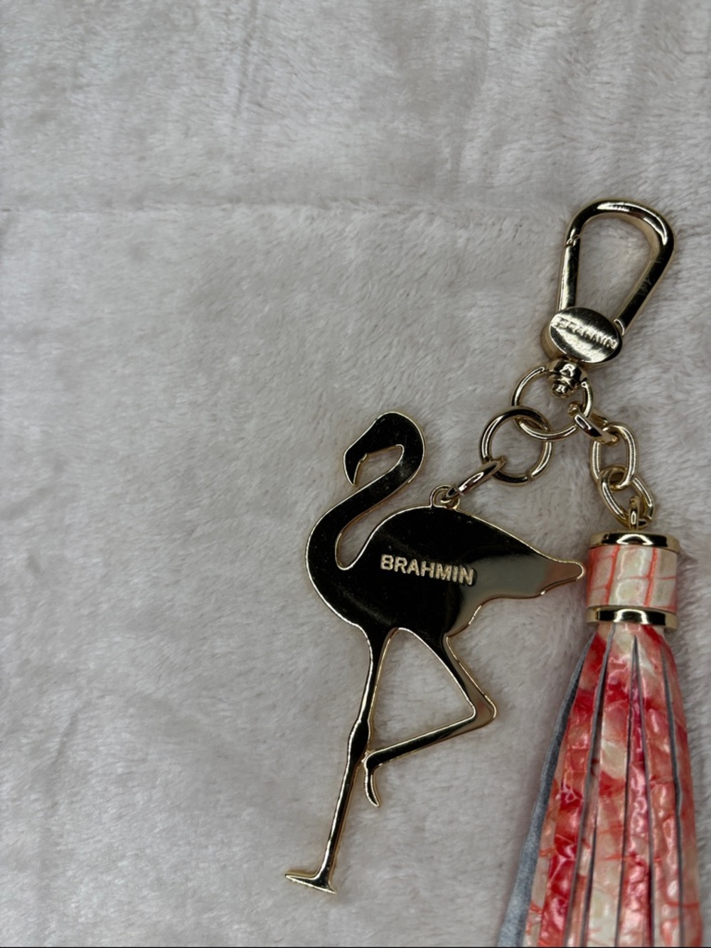 Brahmin Tassel Pink Flamingo Melbourne Keychain - Picture 8 of 8